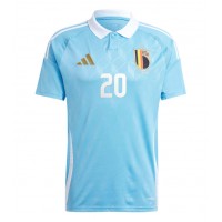 Camiseta Bélgica Lois Openda #20 Segunda Equipación Replica Eurocopa 2024 mangas cortas